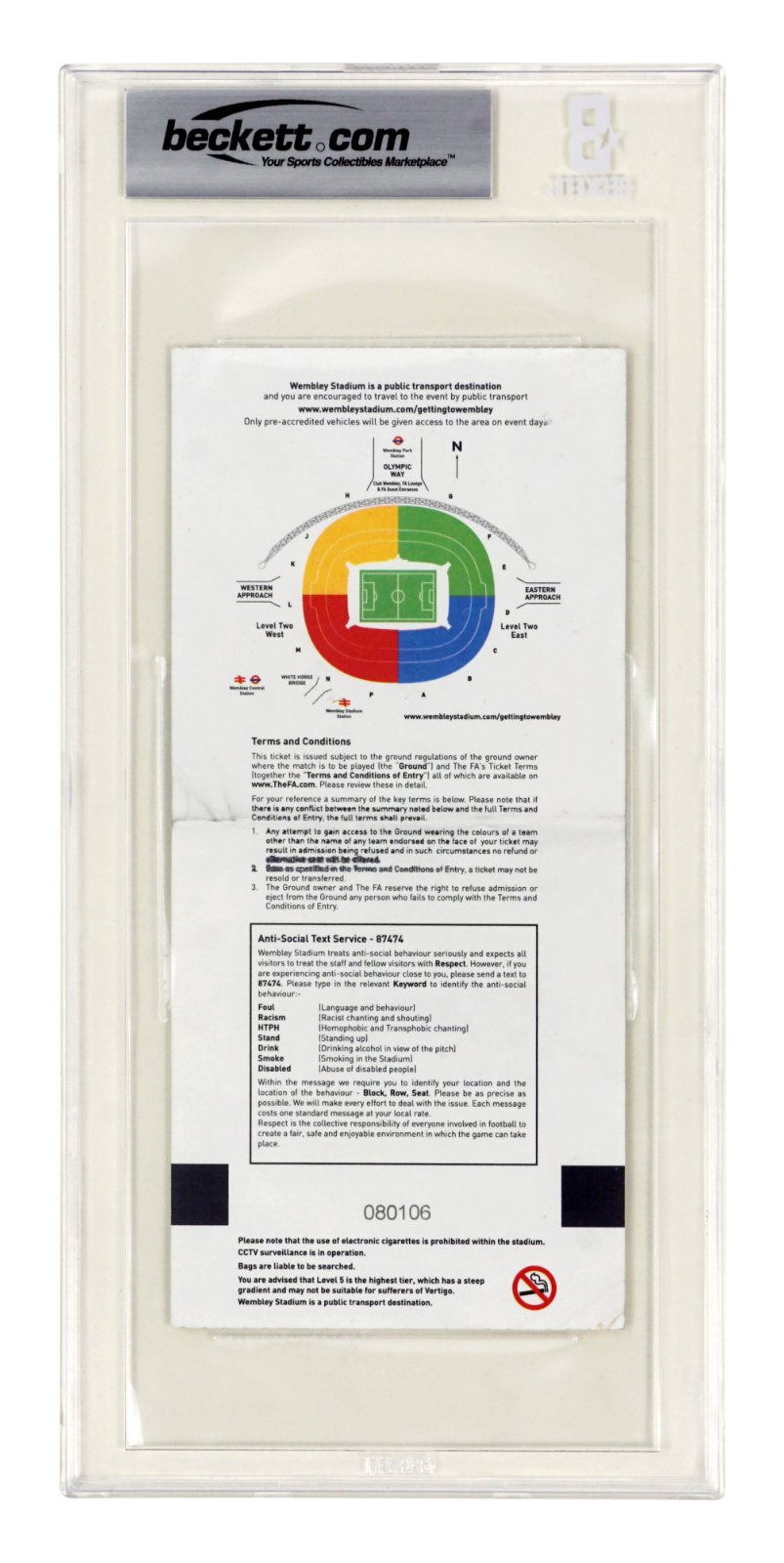 Wayne Rooney Signed 2018 Final England Game Goodbye Match Ticket – BGS 3